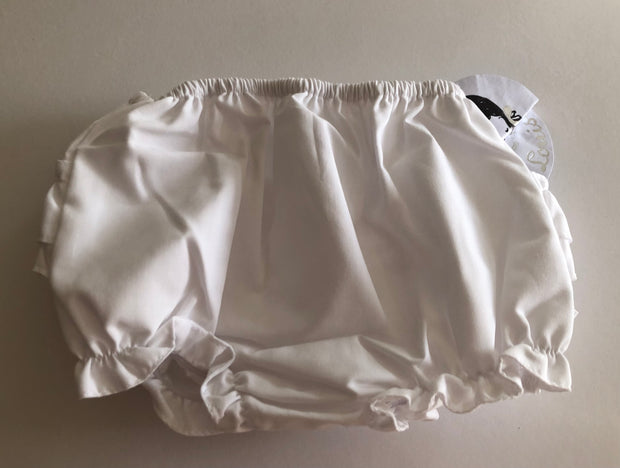 Sarah Louise White Frilly Cotton Knickers