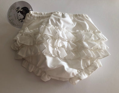 Sarah Louise Ivory Frilly Cotton Knickers