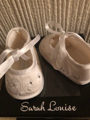 Sarah Louise Ivory Diamante Christening Shoes 004410
