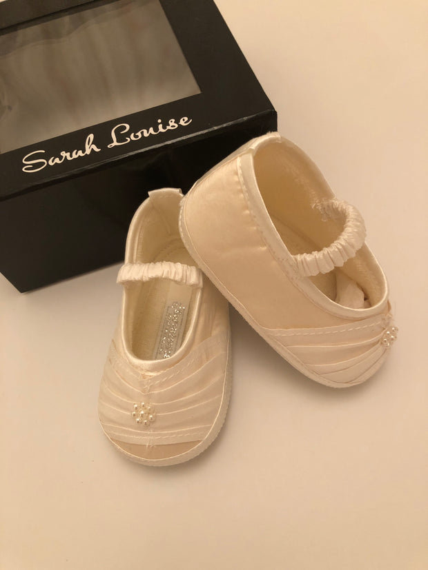 Sarah Louise Cream Ivory Christening Shoes 004409