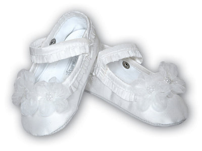 Sarah Louise white Christening Shoes 004401