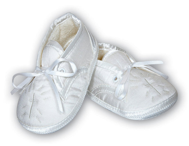 Sarah Louise Boys Ivory Cream Holy Cross Christening Shoes 004403