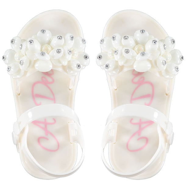 A Dee White Flower Sandals - Shoes