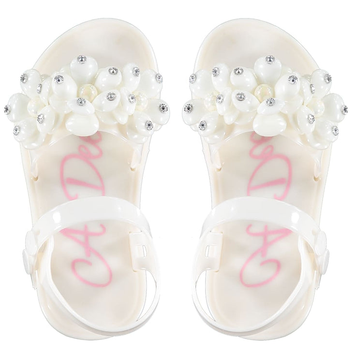A Dee White Flower Sandals - Shoes