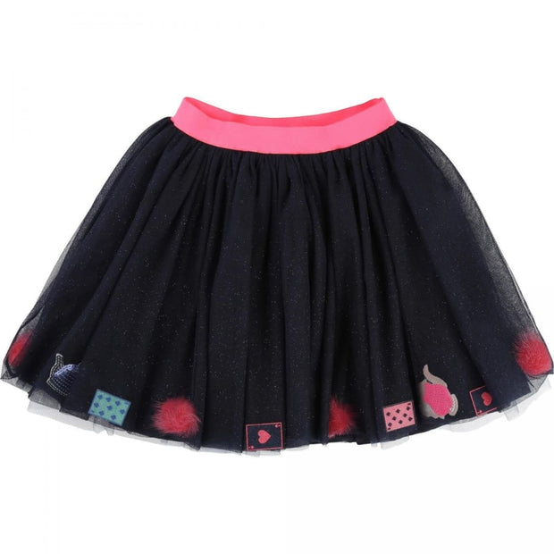 Billieblush Alice in Wonderland Navy Tulle Glitter Skirt U13152 - Skirt