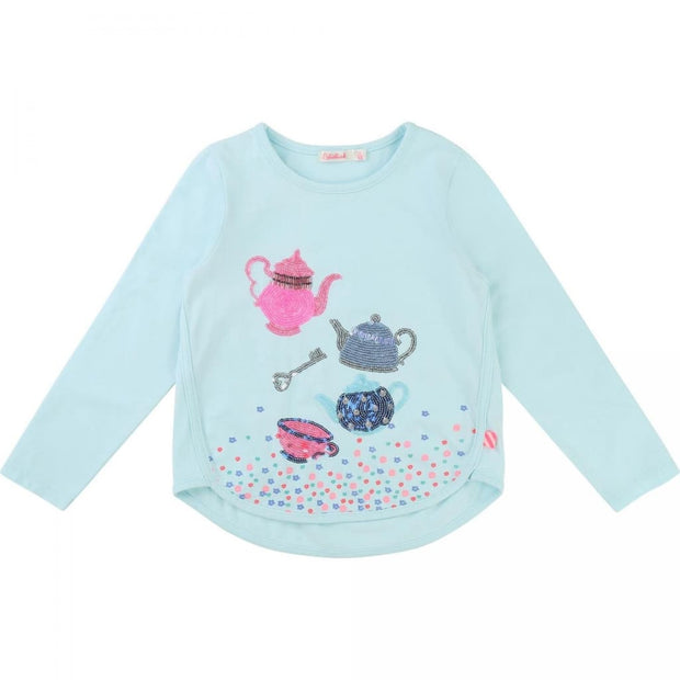 Billieblush Alice in Wonderland Sequin Tea Party T-Shirt U15446 - T-Shirt
