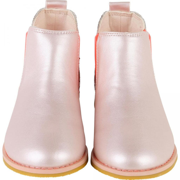 Billieblush Pink Satin & Glitter Boots U19127 - Shoes