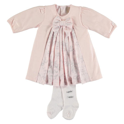 Emile Et Rose Jessica Pink & Grey Dress & Tights Set - Baby Dress