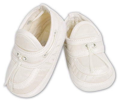 Sarah Louise Boys Ivory Cream Christening Shoes 004411