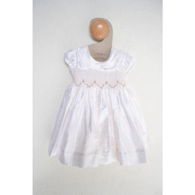 Kidiwi Silk Christening Dress Ivory/pink - Christening Dresses