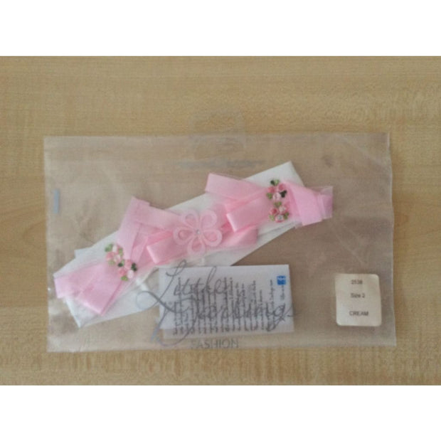Little Darlings Cream And Pink Headband 2538 - Hair Accessories