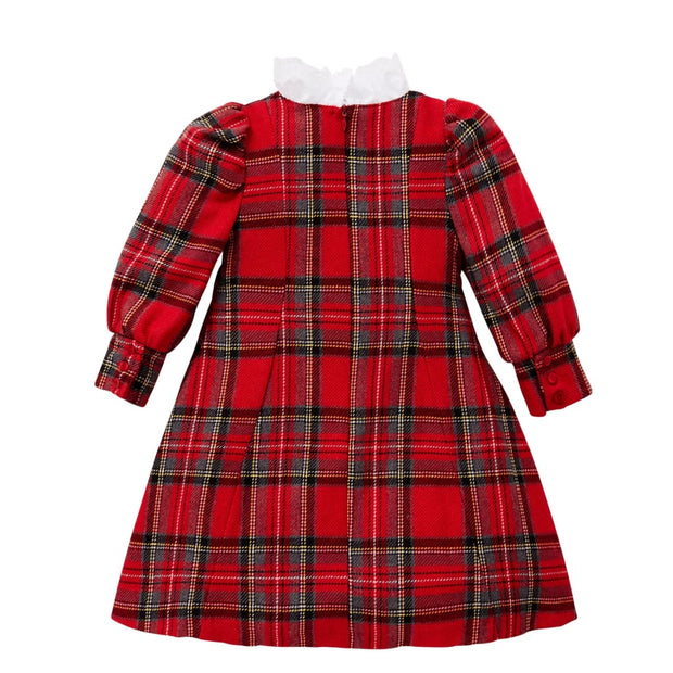 Little Darlings Tartan & Lace Embroidered Dress - Dresses