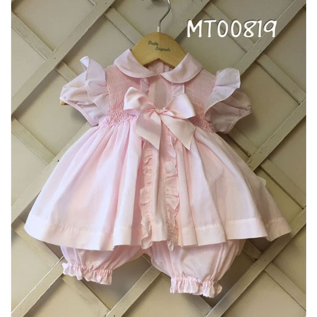 Pretty Originals Pink Dress & Bloomers Mt00819 - Baby Dresses