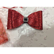 Red Glitter Diamanté Santa Christmas Hair Clip - Hair Accessories